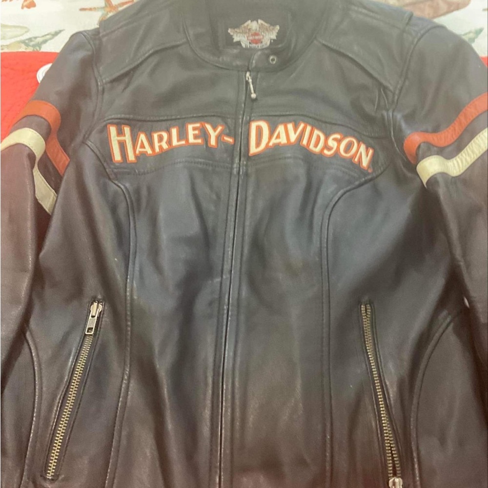 Leather Harley Davidson motorcycle jacket